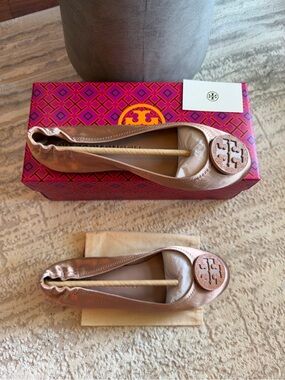 Tory Burch Satin Minnie Travel Ballet Flats